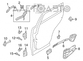 Замок двери задней левой Mazda 3 14-18 BM