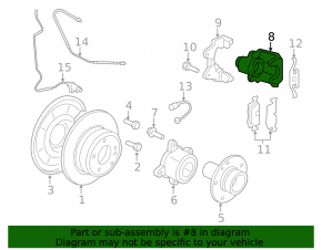 Суппорт задний правый в сборе BMW X5 F15 14-18 под 345/24мм