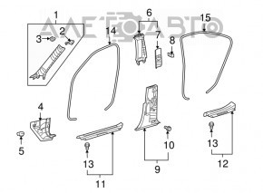 Накладка передней стойки правая Lexus LS460 LS600h 07-09 беж