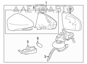 Крышка бокового зеркала правого Lexus ES300h ES350 13-15