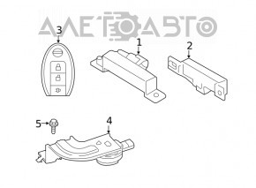 Ключ smart key Nissan Rogue 17-19 5 кнопок, 433MHz, потертий