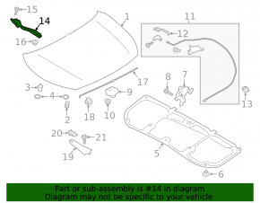 Петля капота правая Subaru XV Crosstrek 18-23