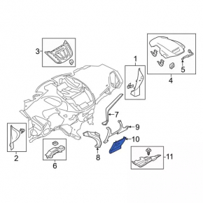 Накладка подторпедная левая Ford Escape MK3 13-19 серая