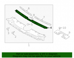 Кронштейн накладки решетки радиатора верхний grill Mazda CX-9 16-23