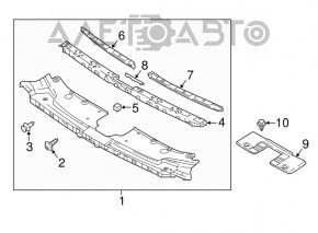 Кронштейн накладки решетки радиатора верхний grill Mazda CX-9 16-23
