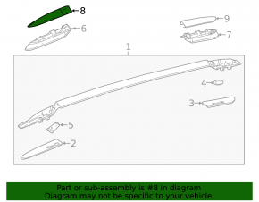 Накладка продольного рейлинга передняя левая Toyota Rav4 13-16 2 части, сломано крепление