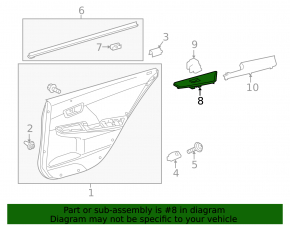 Накладка управления стеклоподъемником задним левым Toyota Camry v55 15-17 usa черная