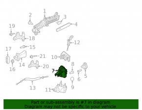 Замок дверей задньої правої Land Rover Range Rover Velar 18-26 з тросами