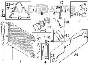 Радиатор кондиционера конденсер Ford Mustang mk6 15-23 3.7, 5.0, 5.2