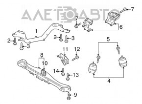 Кронштейн двигателя VW Touareg 11-17 3.6