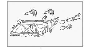 Фара передняя правая Toyota Camry 10-11 CHROME