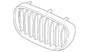 Решітка радіатора grill ліва BMW 5 G30 17-20 хром, тички, надламана решітка