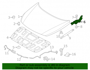 Петля капота правая Hyundai Sonata 15-19