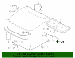 Защелка опоры капота Mazda 6 14-21