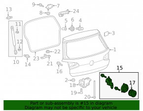 Ручка двери багажника VW Golf 15-16 без камеры