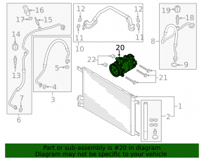 Компрессор кондиционера Audi A3 8V 15-19 1.8T, 2.0T под R134A