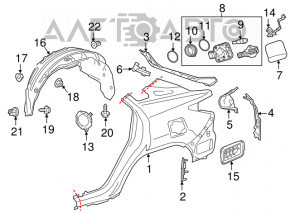 Корпус лючка бензобака Lexus RX450h 16-22