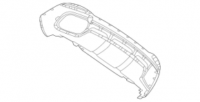 Губа заднього бампера Mercedes W167 GLE 350 450 20-26 під фаркоп