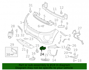 Парктроник переднего бампера Land Rover Range Rover Evoque 16-18 рест