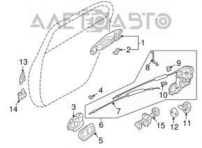 Ручка двери внешняя задняя правая Mitsubishi Galant 04-12