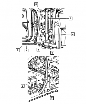 Петля двери нижняя передняя левая Dodge Charger 11-23