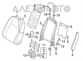 Водительское сидение VW Golf 15-18 с airbag, кожа черн, механика електро