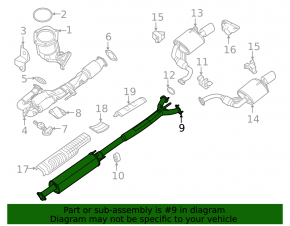 Выпускная трасса средняя часть Nissan Maxima A36 16-23 3.5