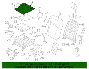 Водительское сидение Subaru Outback 15-17 без airbag, электро, кожа черн