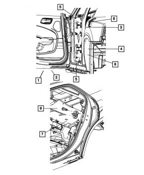 Петля двери нижняя задняя правая Dodge Durango 11-14