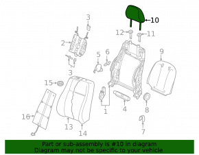 Подголовник передний левый Audi A3 8V 15-20 4d, 5d, кожа, черный