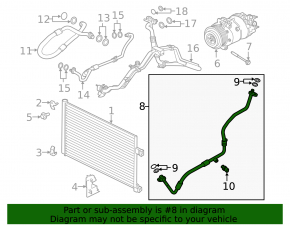 Трубка кондиціонера піч-конденсер Land Rover Range Rover Velar 18-20 2.0T, 3.0T, 5.0T
