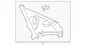 Заглушка бокового зеркала правая Honda Civic X FC 16-20 4d под динамик, черная