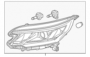 Фара передняя левая Honda CRV 15-16 EX, EXL