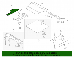 Пол багажника правый Subaru Outback 15-17 черный