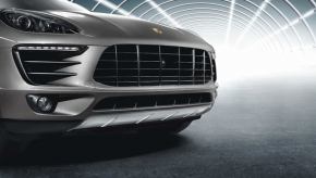 Накладка губ переднього бампера Porsche Macan 15-21 хром