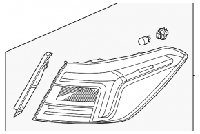 Фонарь внешний крыло левый Honda Civic XI FE/FL 22-23 4d
