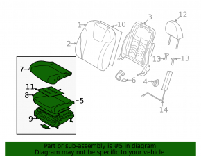 Пассажирское сидение Subaru Forester 14-18 SJ без airbag, механич, ткань черн