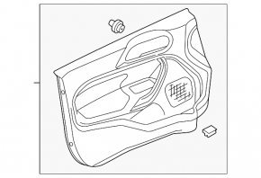 Обшивка двери карточка передняя правая Ford Fiesta 11-19 черн пластик
