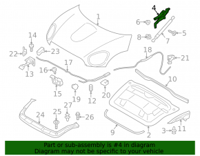 Петля капота правая Mini Cooper Countryman R60 10-16