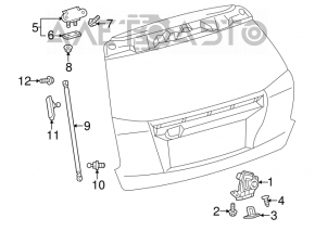 Амортизатор двери багажника левый Toyota Prius V 12-17