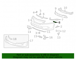 Крепление переднего бампера правое Honda CRV 12-16