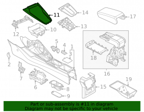 Накладка центральной консоли Audi A3 22-26 серая