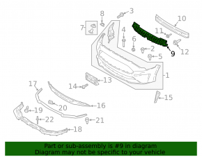 Абсорбер переднего бампера Ford Mustang mk6 18-23 рест