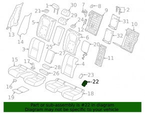 Накладка Isofix заднего ряда 2 ряд Land Rover Range Rover Velar 18-23 черная