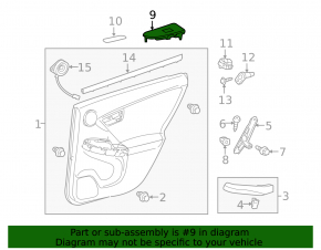 Накладка управления стеклоподъемником задним правым Toyota Prius 30 10-15 черная