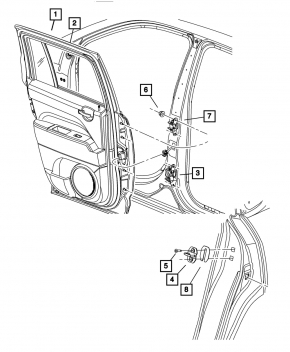 Дверь голая задняя левая Jeep Patriot 11-17