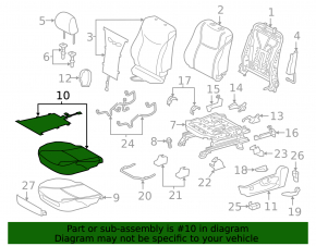 Обшивка подушки водительского сидения Toyota Prius V 12-17 кожа, черная, с подогревом, под химчистку