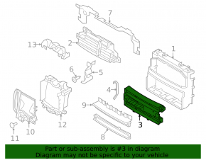 Дефлектор радиатора центральный Land Rover Discovery 17-23 2.0T, 3.0T, MHEV