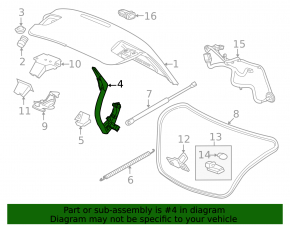 Петля крышки багажника левая Chevrolet Malibu 13-15