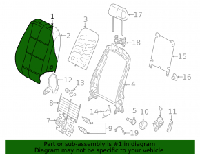 Пассажирское сидение VW Tiguan 18-19 с airbag, механич, кожа черн